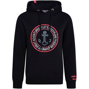 Zwillingsherz Kapuzensweatshirt, Hoodie mit Ankerstickerei navy Größe L/XL