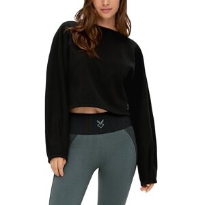 QS Sweatshirt, mit Bündchen am Ärmelabschluss grey/black Größe S