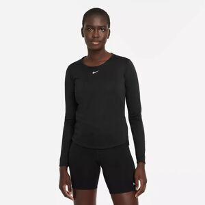 Nike - T-Shirt, Rundhals, Langarm, Für Damen, Black, Größe M