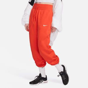 Nike Sportswear Phoenix Fleece Oversize-Trainingshose mit hohem Taillenbund für Damen - Rot - M Short