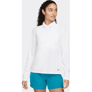 Nike Dri-FIT Victory Longsleeve-Golf-Poloshirt für Damen - Weiß - XS (EU 32-34)