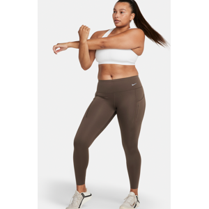 Nike GoLeggings in voller Länge mit starkem Halt, mittelhohem Bund und Taschen für Damen - Braun - XL (EU 48-50)