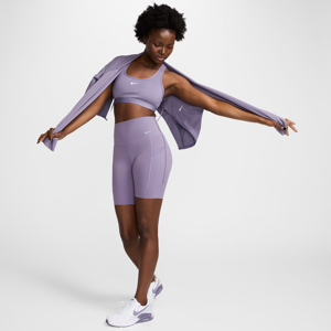 Nike UniversaBike-Shorts mit mittlerem Halt, hohem Bund und Taschen für Damen (ca. 20 cm) - Lila - M (EU 40-42)