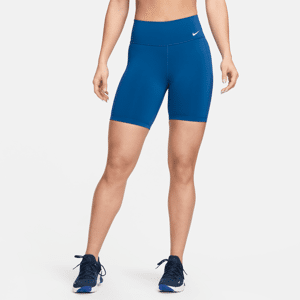 Nike One Leak Protection: Periodensichere Bike-Shorts mit mittelhohem Bund für Damen (ca. 18 cm) - Blau - S (EU 36-38)