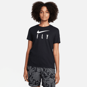 Nike Swoosh FlyDri-FIT T-Shirt mit Grafik für Damen - Schwarz - S (EU 36-38)