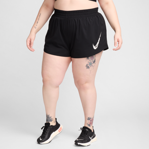 Nike One SwooshDri-FIT-Laufshorts mit mittelhohem Bund und Futter für Damen - Schwarz - 1X