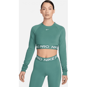 Nike ProDri-FIT verkürztes Longsleeve-Oberteil für Damen - Grün - XS (EU 32-34)