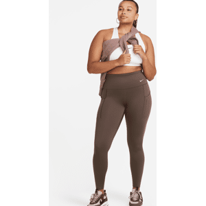 Nike GoLeggings in voller Länge mit Taschen, starkem Halt und hohem Bund für Damen - Braun - XL (EU 48-50)