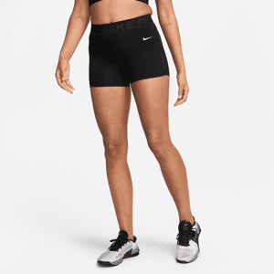 Nike Pro Shorts mit mittelhohem Bund und Mesh-Einsatz für Damen (ca. 7,5 cm) - Schwarz - L (EU 44-46)