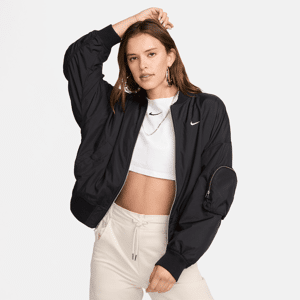 Nike Sportswear Essential Oversize-Bomberjacke für Damen - Schwarz - S (EU 36-38)