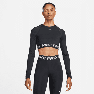 Nike ProDri-FIT verkürztes Longsleeve-Oberteil für Damen - Schwarz - XL (EU 48-50)