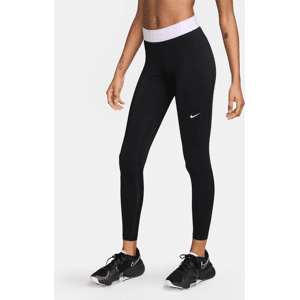 Nike Pro Leggings mit mittelhohem Bund und Mesh-Einsatz für Damen - Schwarz - XXL (EU 52-54)