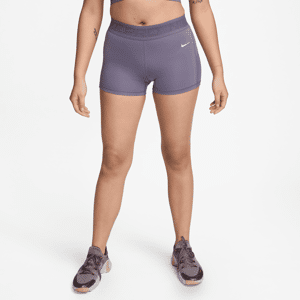Nike Pro Shorts mit mittelhohem Bund und Mesh-Einsatz für Damen (ca. 7,5 cm) - Lila - M (EU 40-42)