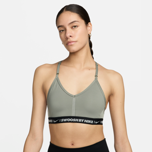 Nike Indy gepolsterter Sport-BH mit leichtem Halt und V-Ausschnitt für Damen - Grau - M