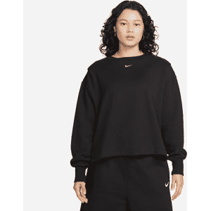 Nike Sportswear Modern Fleece extragroßes French-Terry-Sweatshirt mit Rundhalsausschnitt für Damen - Schwarz - XS (EU 32-34)