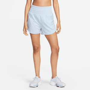 Nike One Dri-FIT Shorts mit Futter und besonders hohem Taillenbund für Damen (ca. 7,5 cm) - Blau - L (EU 44-46)