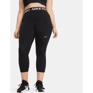 Nike Pro Crop-Leggings mit mittelhohem Bund für Damen (große Größe) - Schwarz - 1X