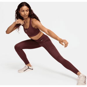 Nike Go Leggings in voller Länge mit starkem Halt, mittelhohem Bund und Taschen für Damen - Rot - L (EU 44-46)