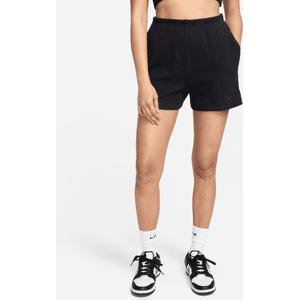 Nike Sportswear Chill KnitRipp-Shorts mit schmaler Passform und hohem Bund für Damen (ca. 7,5 cm) - Schwarz - S (EU 36-38)