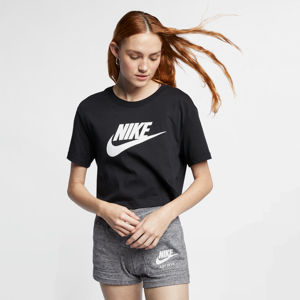 Nike Sportswear Essential Kurz-Logo-T-Shirt für Damen - Schwarz - XL (EU 48-50)