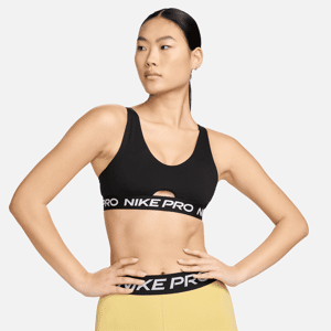 Nike Pro Indy PlungeGepolsterter Sport-BH mit mittlerem Halt - Schwarz - M