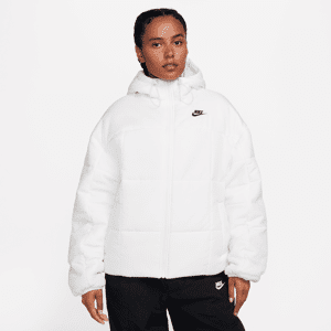 Nike Sportswear Classic PufferLockere Therma-FIT Jacke mit Kapuze für Damen - Weiß - L (EU 44-46)