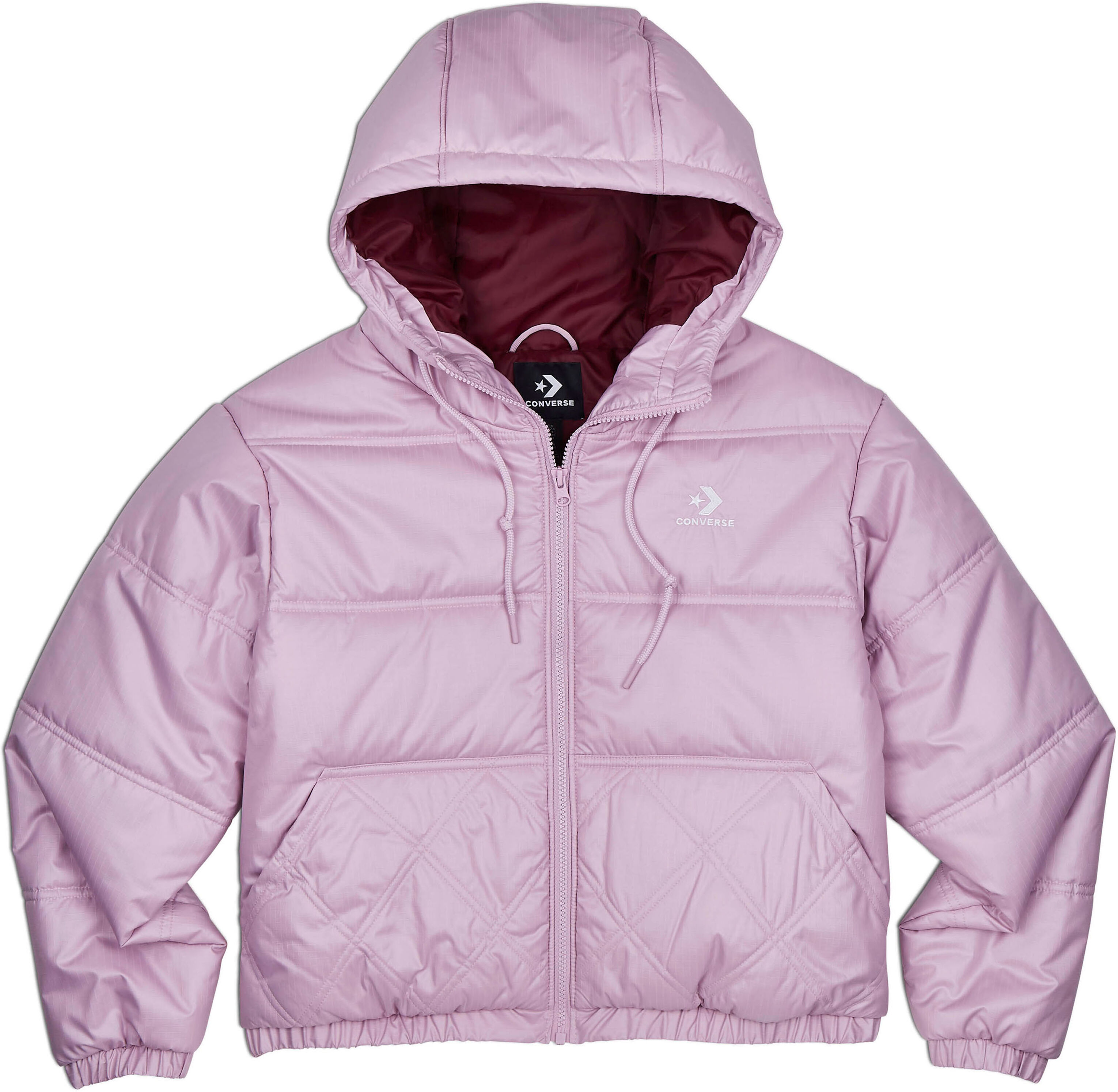 Converse Steppjacke »EMBROIDERED STAR CHEVRON SHORT PUFFER JACKET« rosa  L (40) M (38) S (36) XL (42) XS (34)