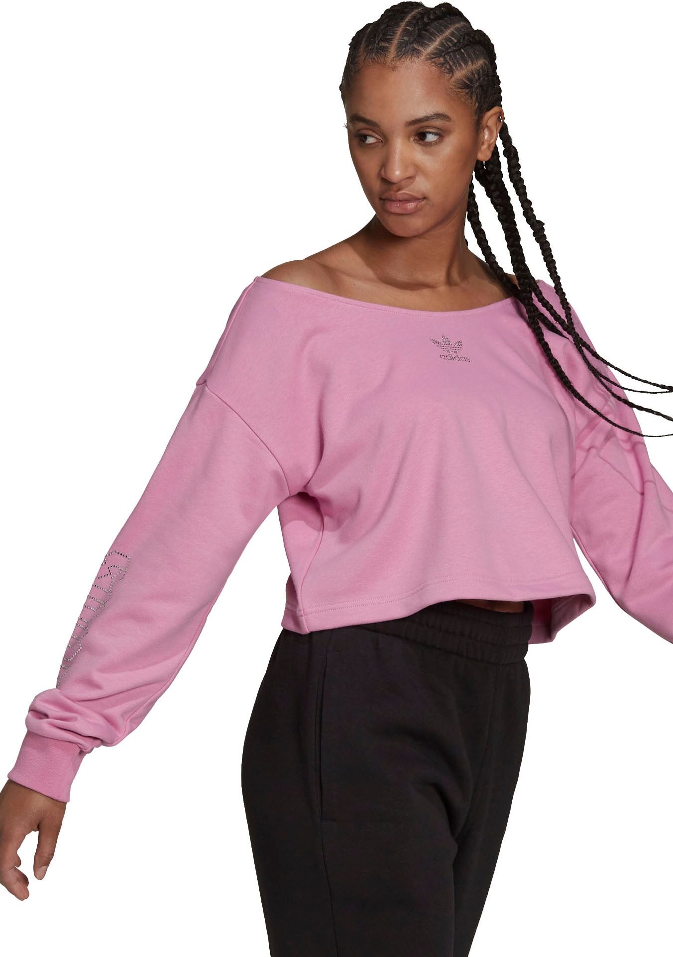 Adidas Originals Sweatshirt »SLOUCHY CREW ORIGINALS RELAXED WOMENS« rosa  32 34 36 38 40 42 44 46 48