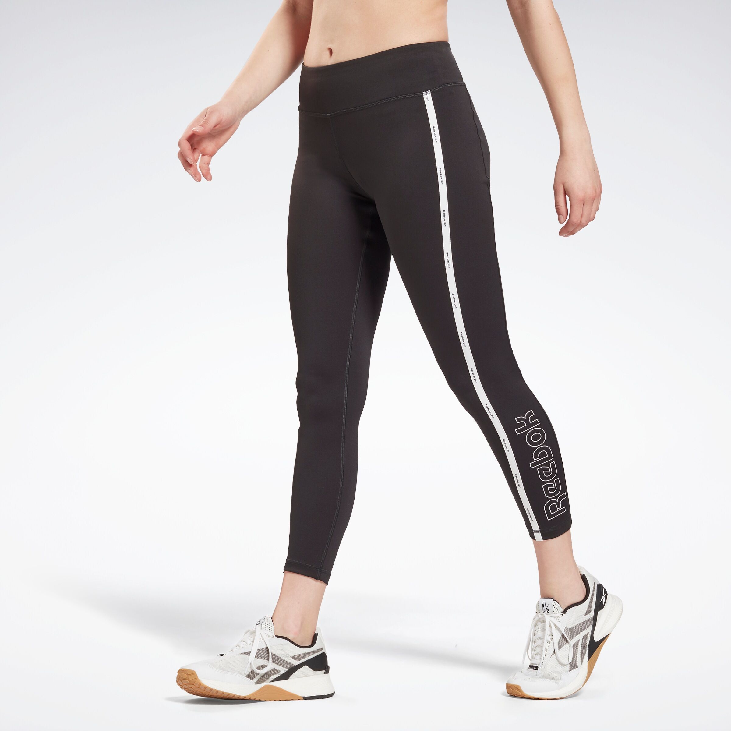 Reebok Trainingstights »PIPING LEGGINGS« schwarz  L (42/44) M (38/40) S (34/36) XL (46/48) XS (30/32)