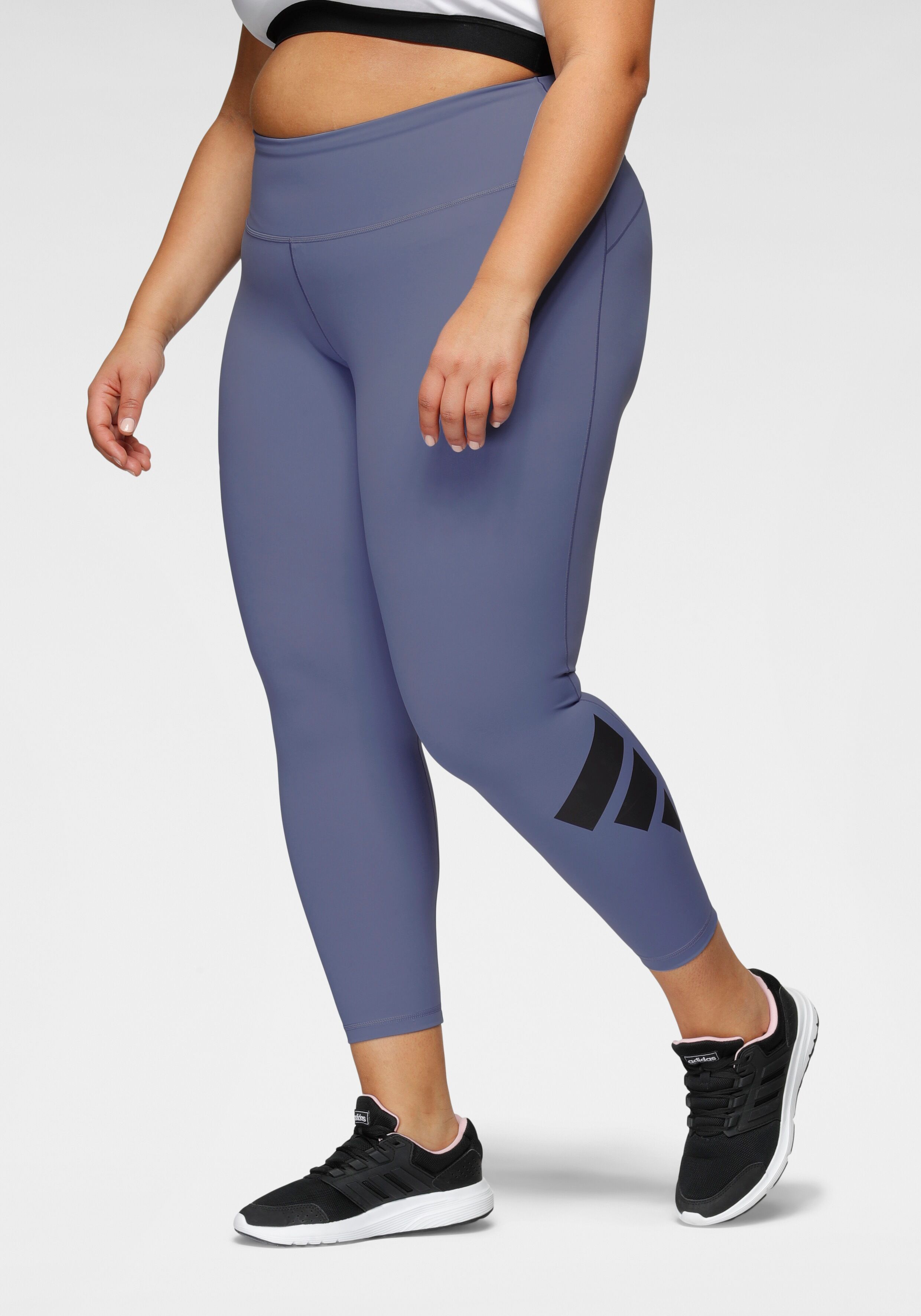 Adidas Performance Trainingstights »Techfit Long Logo Tight - Grosse Grössen« blau Größe 1X (44/46) 2X (48/50) 3X (52/54) 4X (56/58)