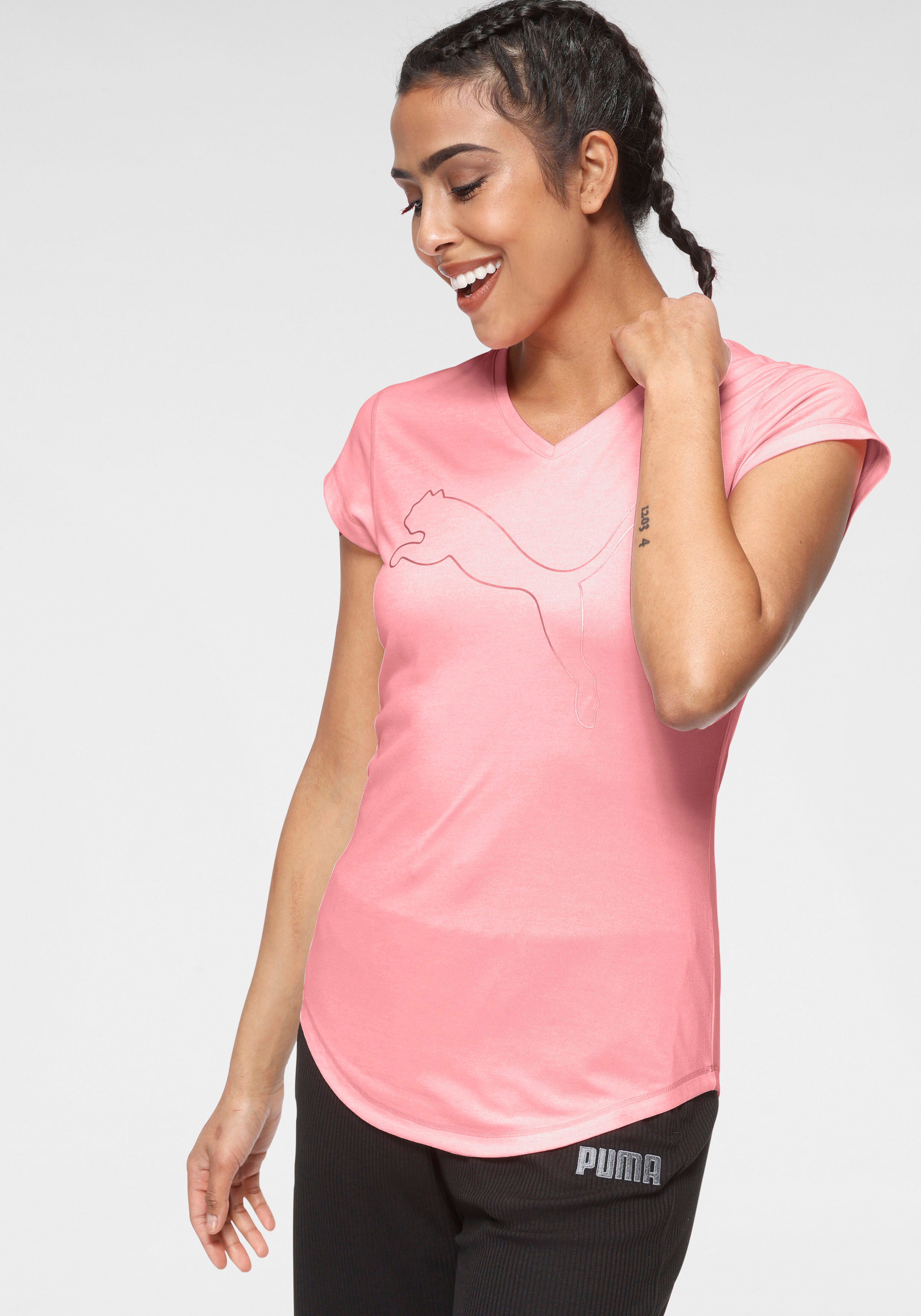 Puma Trainingsshirt »Train Favorite Heather Cat Tee«  Größe L (40) M (38) S (36) XL (42) XS (34)