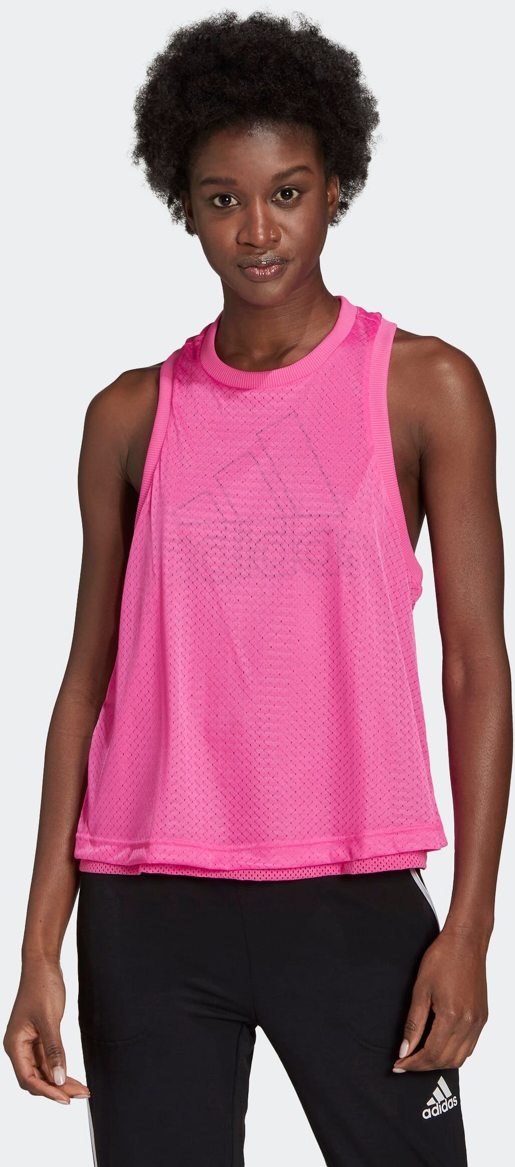 Adidas Performance Tanktop »DOUBLE LAYER MESH TANK« Floral Pink Größe L (44/46) M (40/42) S (36/38) XL (48/50) XS (32/34) XXL (52)