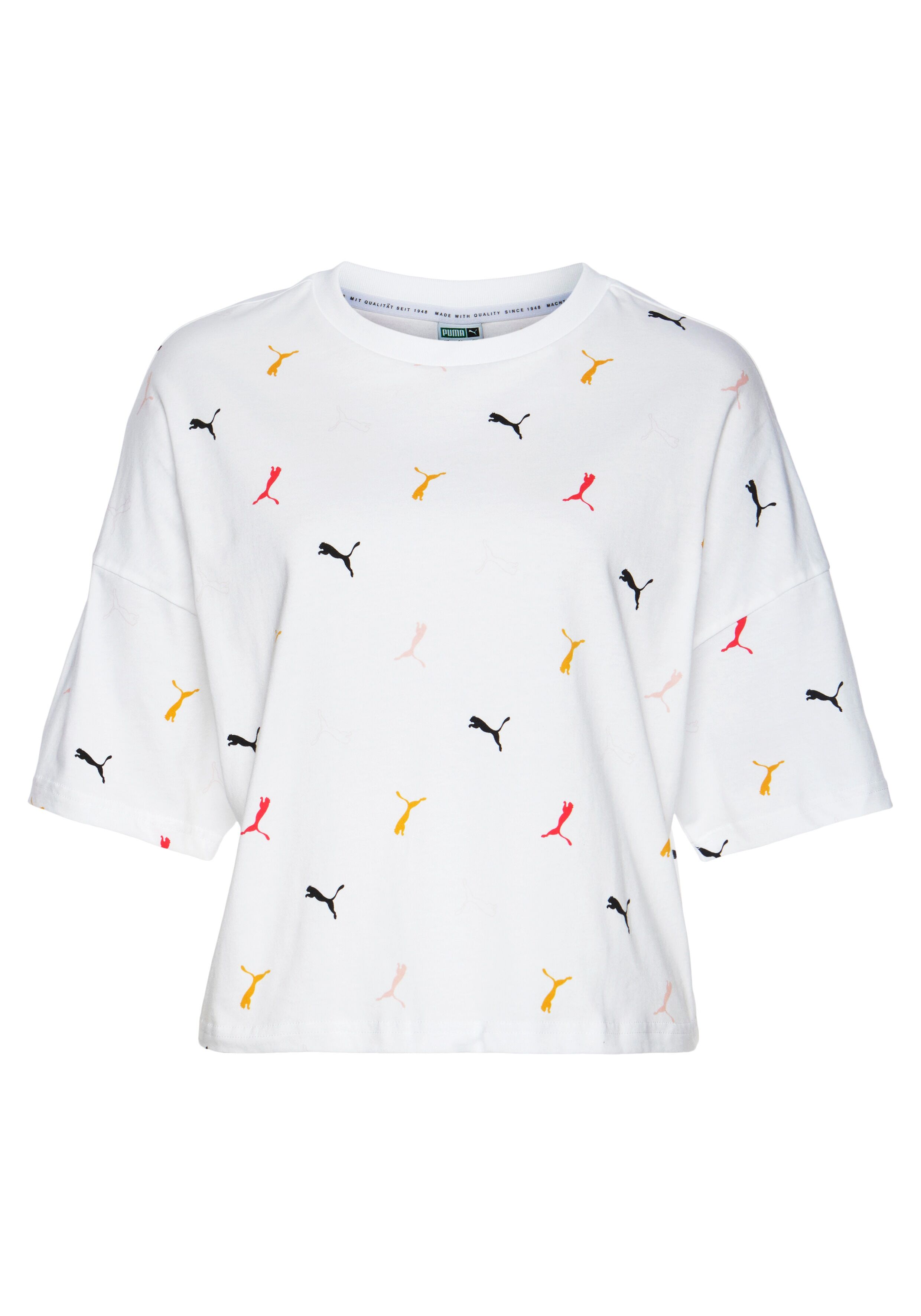 Puma T-Shirt »Classics Graphics AOP Boyfriend Tee« weiss Größe L M S XL XS