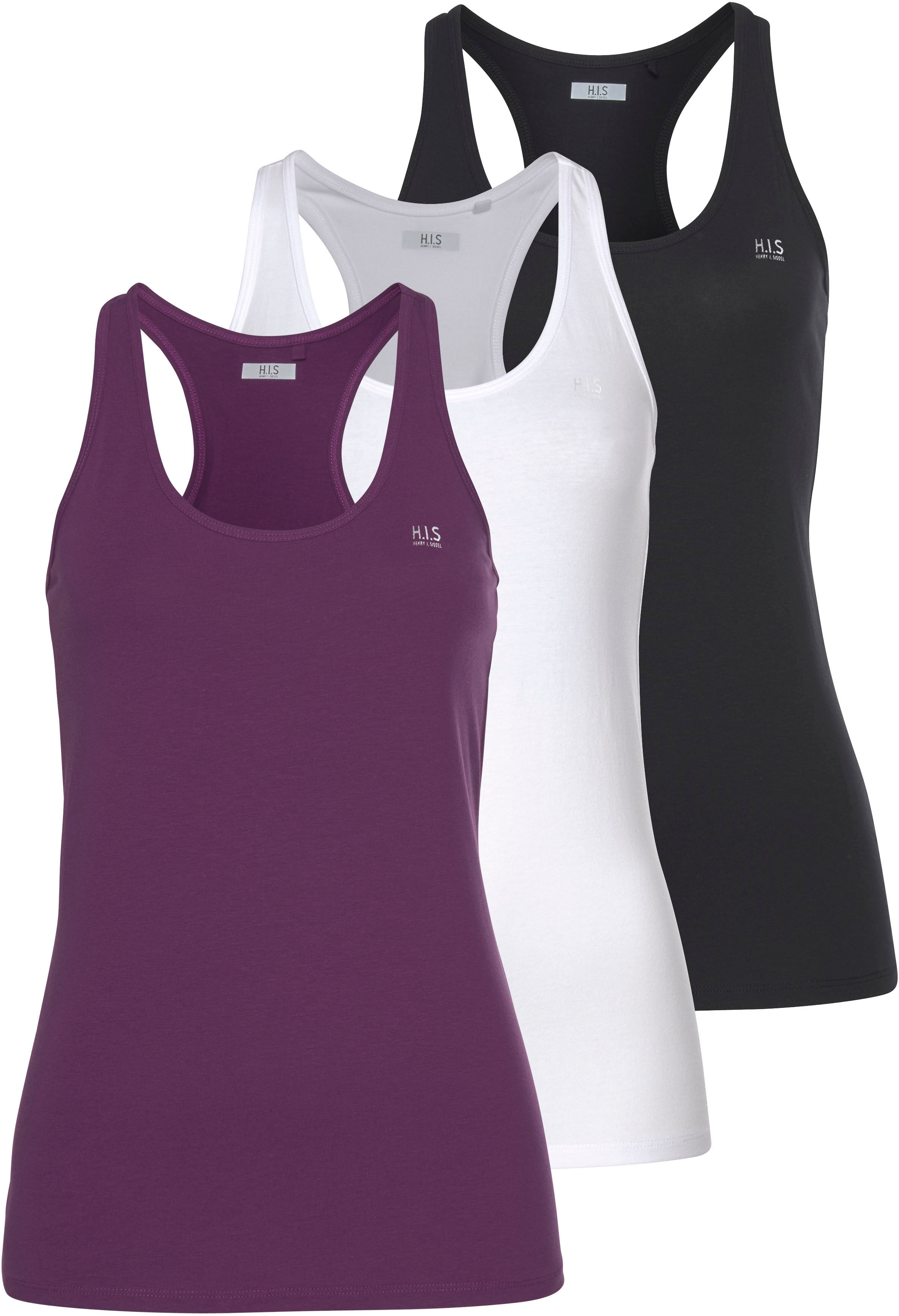 H.I.S Tanktop, (Packung, 3er-Pack) schwarz Größe 34 36 38 40 42 44 46