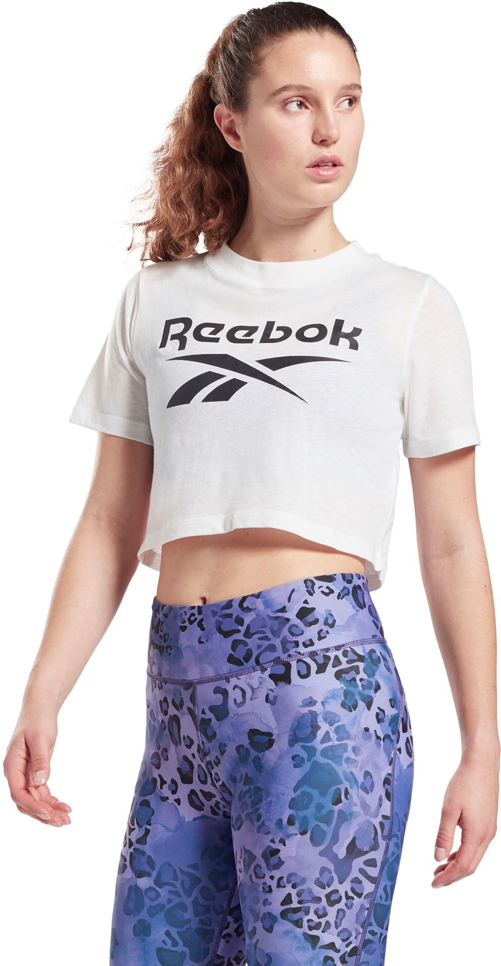 Reebok Crop-Top »RI Crop Tee« schwarz-weiss Größe L (42/44) M (38/40) S (34/36) XL (46/48) XS (30/32)