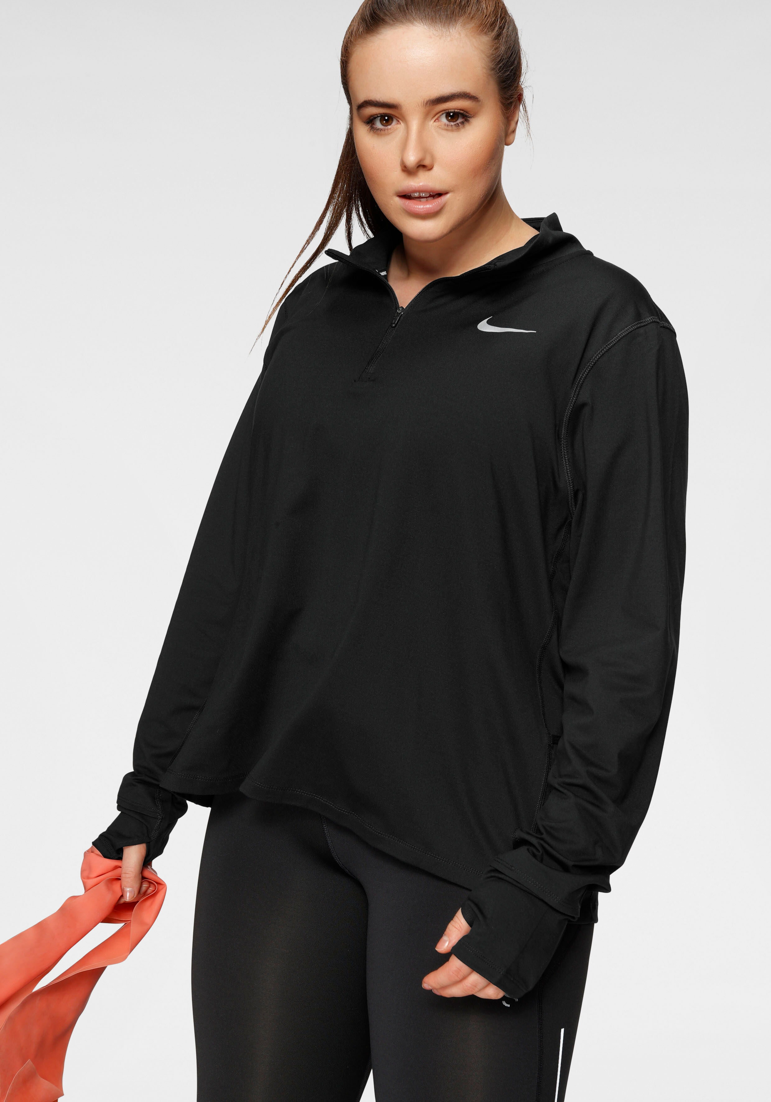 Nike Laufshirt »Element Women's 1/-Zip Running Top (Plus Size)« schwarz Größe 1X (48/50) 2X (52/54) 3X (56/58)
