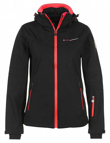 Peak Mountain Damenjacke, softshell, schwarz/koralle