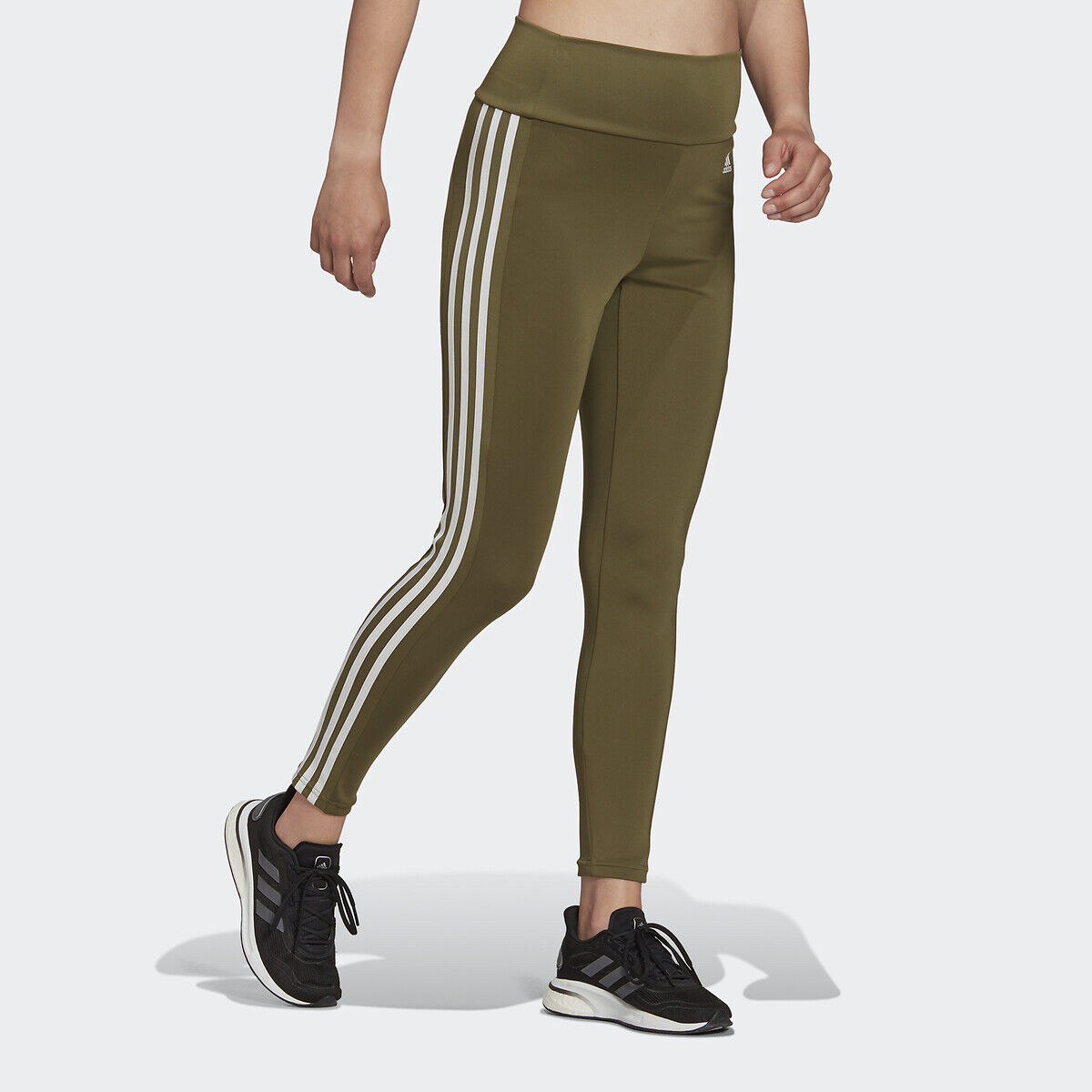 Adidas 7/8-Leggings mit hohem Bund, 3-Streifen GRÜN