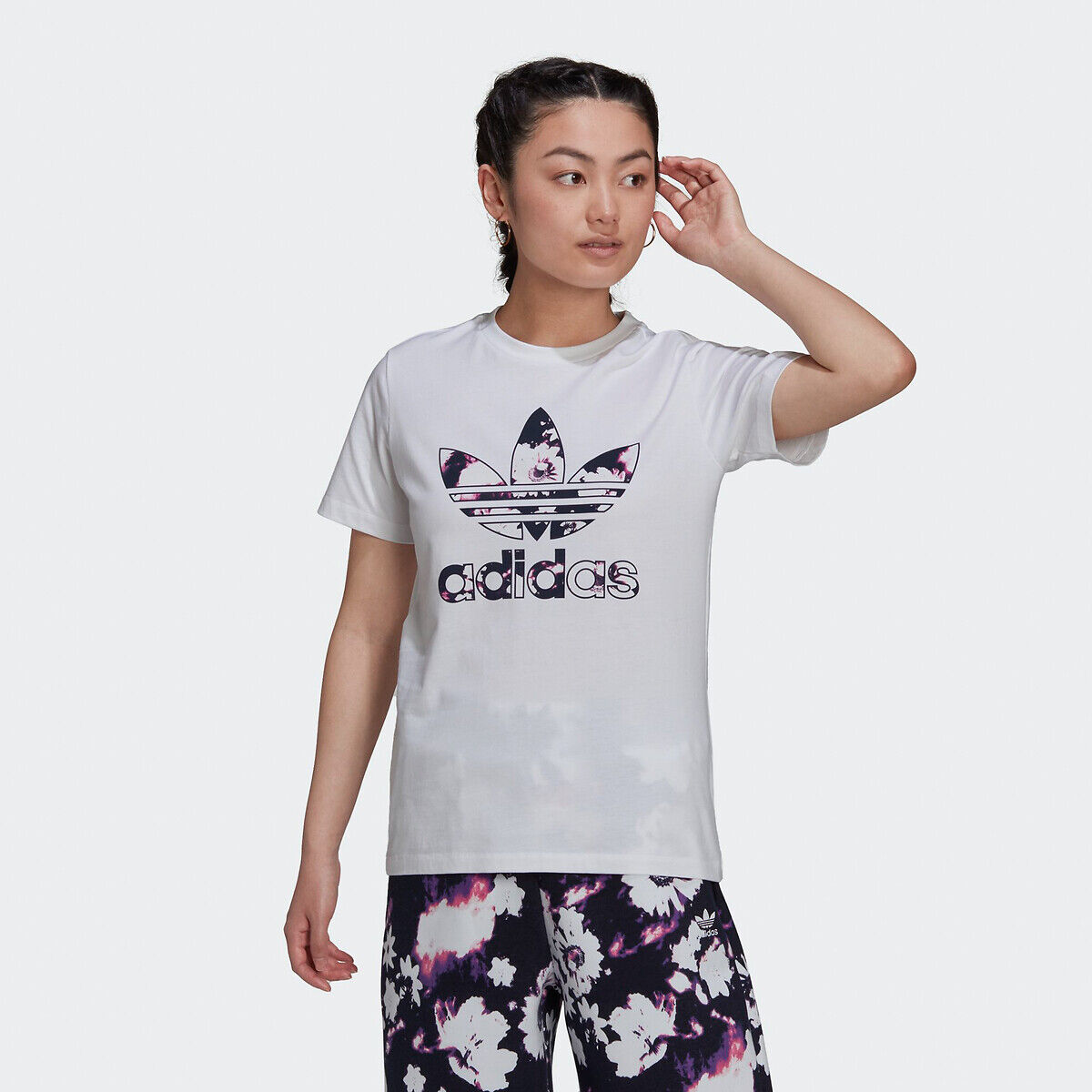 Adidas T-Shirt mit rundem Ausschnitt WEISS