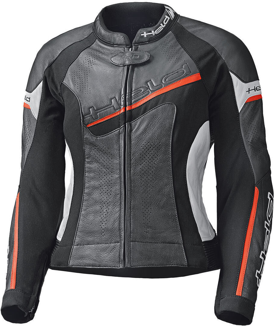 Held Debbie II Damen Motorrad Lederjacke 38 Schwarz Weiss Rot