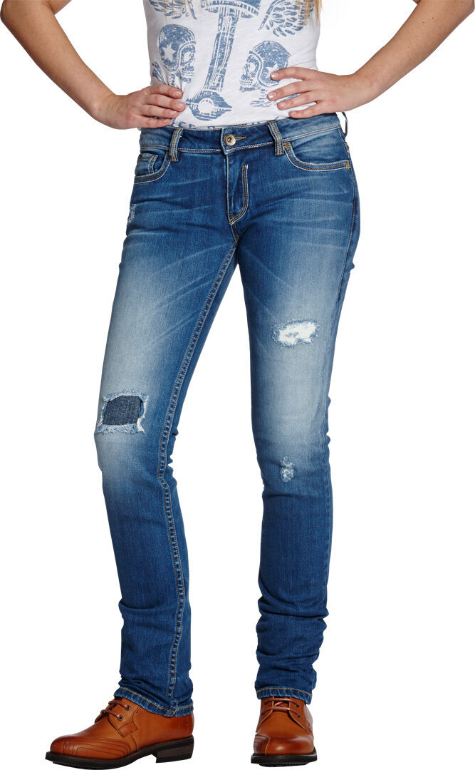 Rokker The Diva Distressed Damenhose 30 Blau