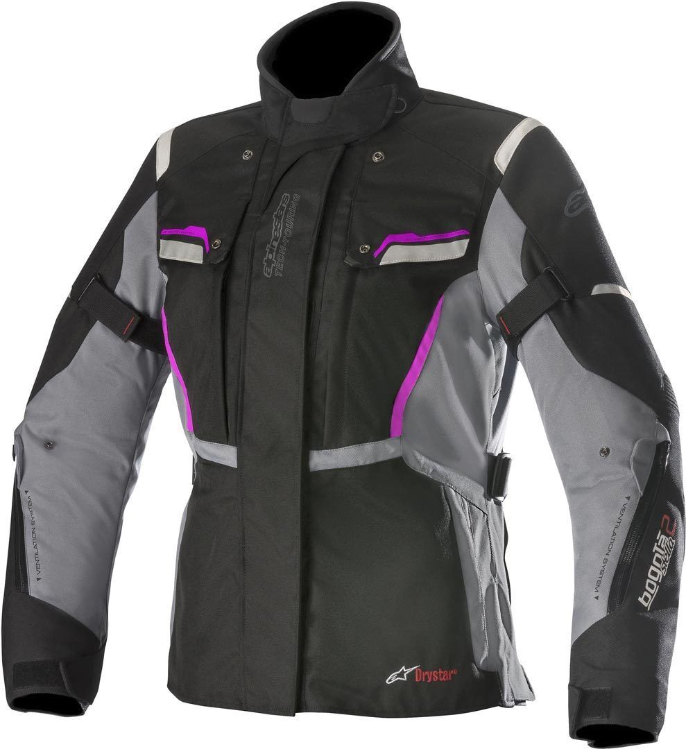 Alpinestars Stella Bogota V2 Drystar Damen Textiljacke XL Schwarz Grau Pink