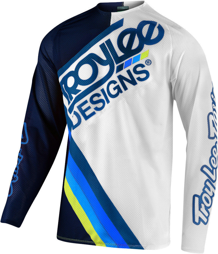 Troy Lee Designs SE Pro Air Tilt Motocross Jersey S Weiss Blau