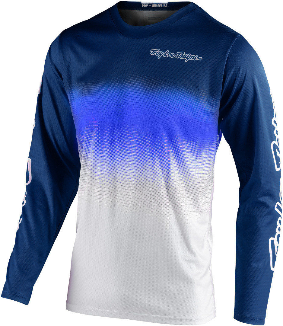 Troy Lee Designs GP Stain'd Motocross Jersey M Weiss Blau