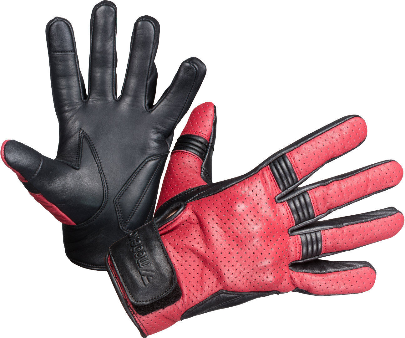 Modeka Hot Two Damen Motorradhandschuhe L Schwarz Rot