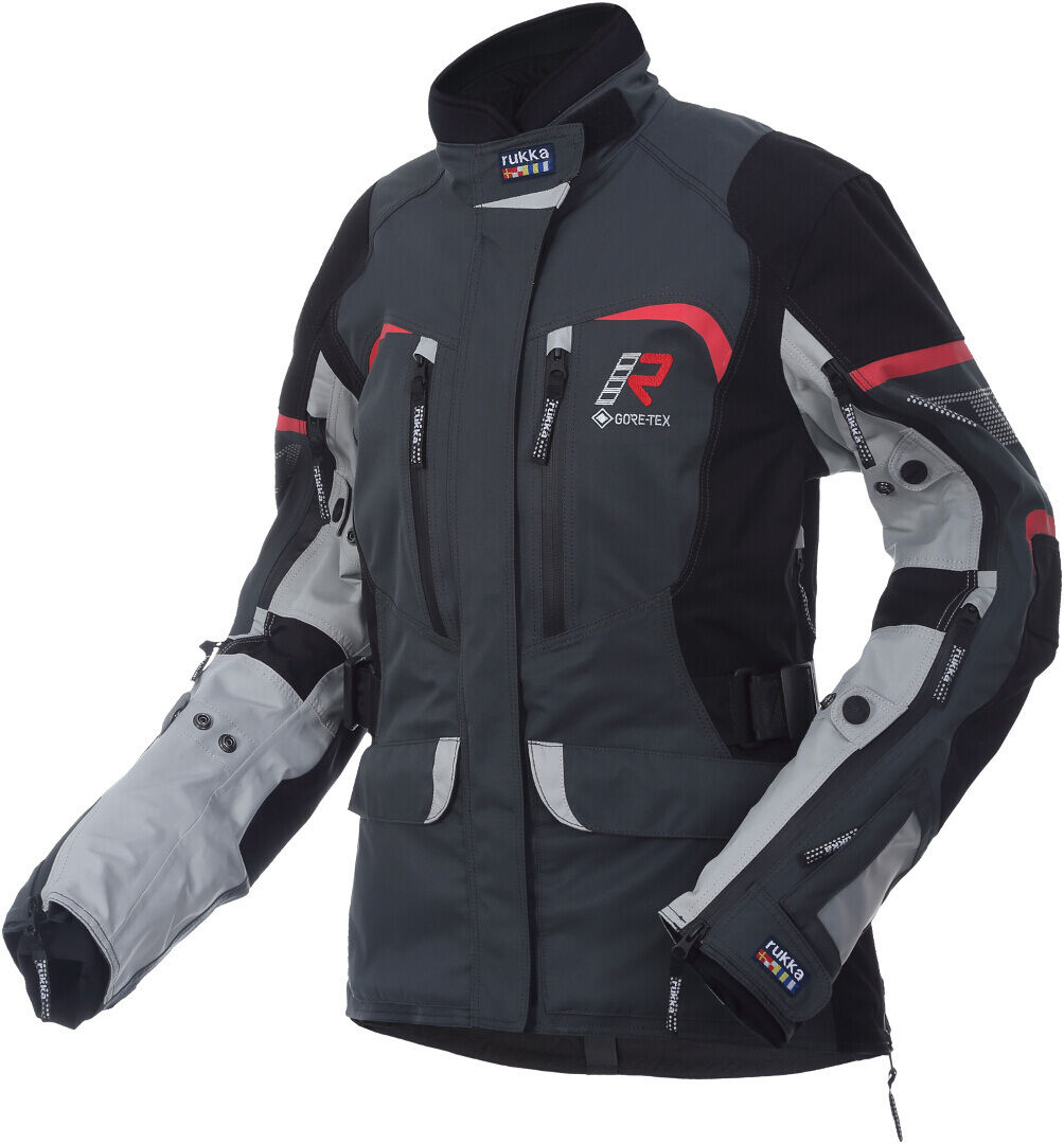 Rukka Rimorina Damen Motorrad Textiljacke 40 Schwarz Grau Weiss Rot