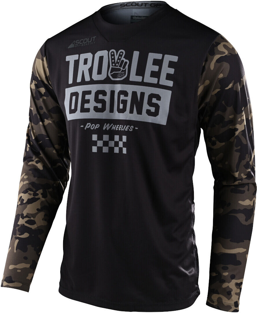 Troy Lee Designs Scout GP Peace & Wheelies Camo Motocross Jersey S Mehrfarbig