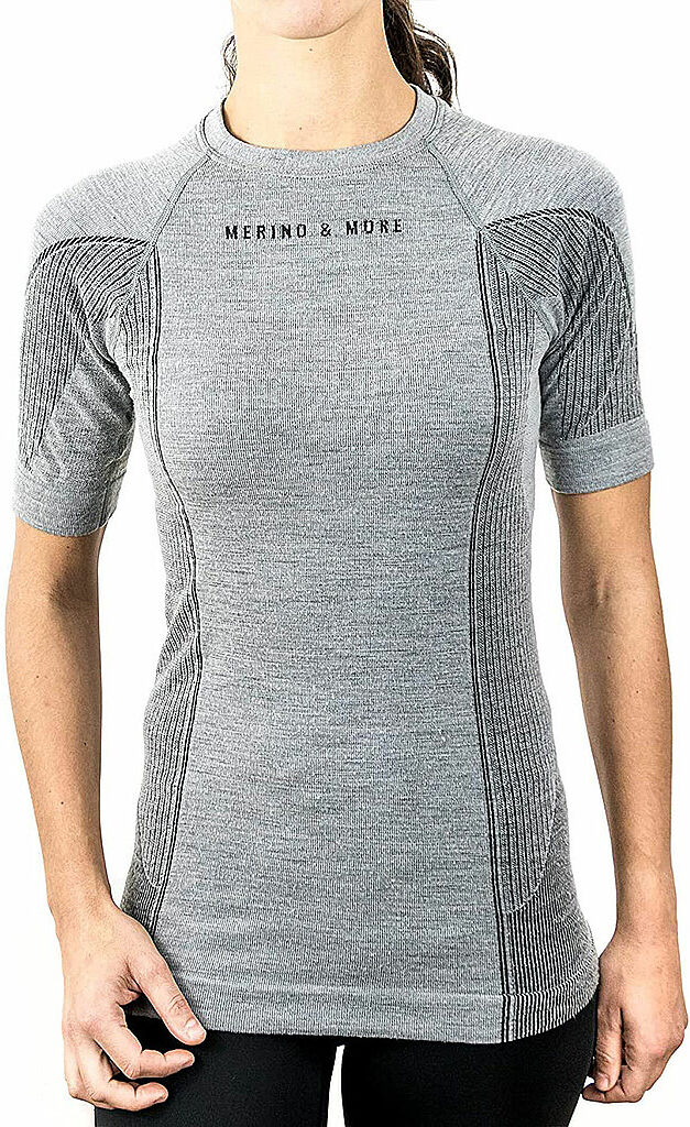 MERINO & MORE Damen Funktionsshirt Shortsleeve grau   Größe: S   SS13050 Auf Lager Damen S