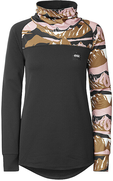 PICTURE Damen Ski Unterziehshirt Blossom Grid Fleece schwarz   Größe: L   SWT118 Auf Lager Damen L