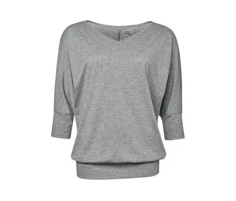 Tchibo - 3/4-Sport- und Yogashirt - Grau/Meliert - Gr.: S Polyester Grau S 36/38